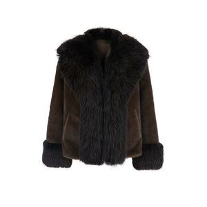 Giovanni Paris Women Brown Jacket With Front-Zip In Fabric For Women